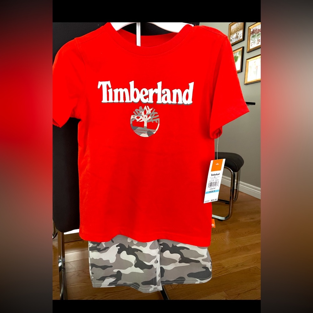 Timberland 2pcs Short shirt set . Brand ew